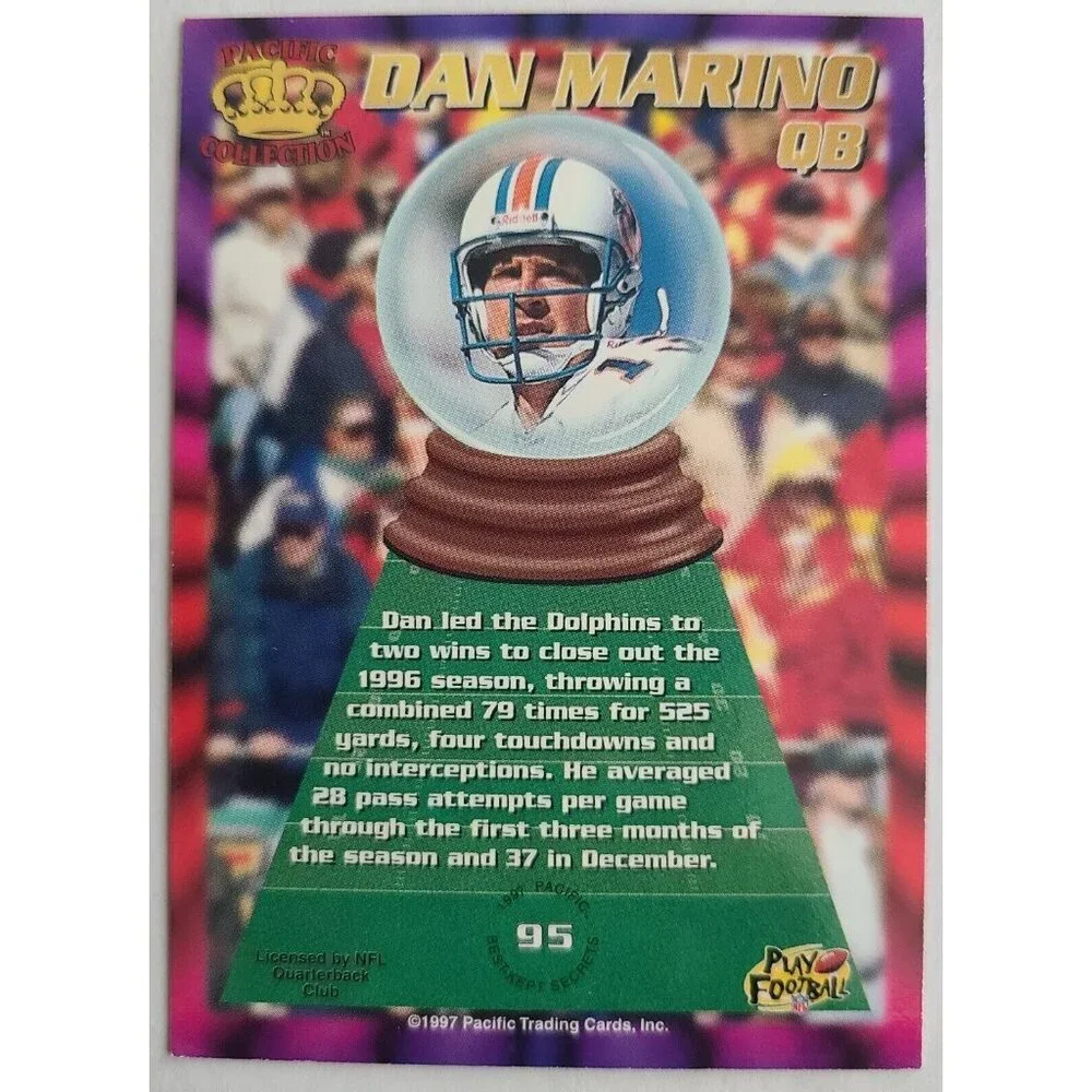1995 Dan Marino #95 Pacific Crown Collection Miami Dolphins